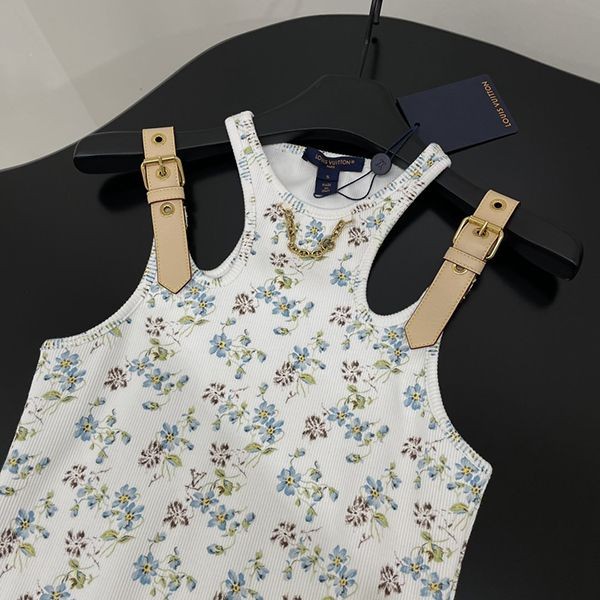 LV Remix★ルイヴィトン 偽物★フローラルプリントアイレットベルトタンクトップ 1AFGRL